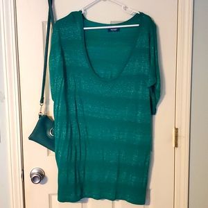 Old Navy XXL green metallic sparkling top